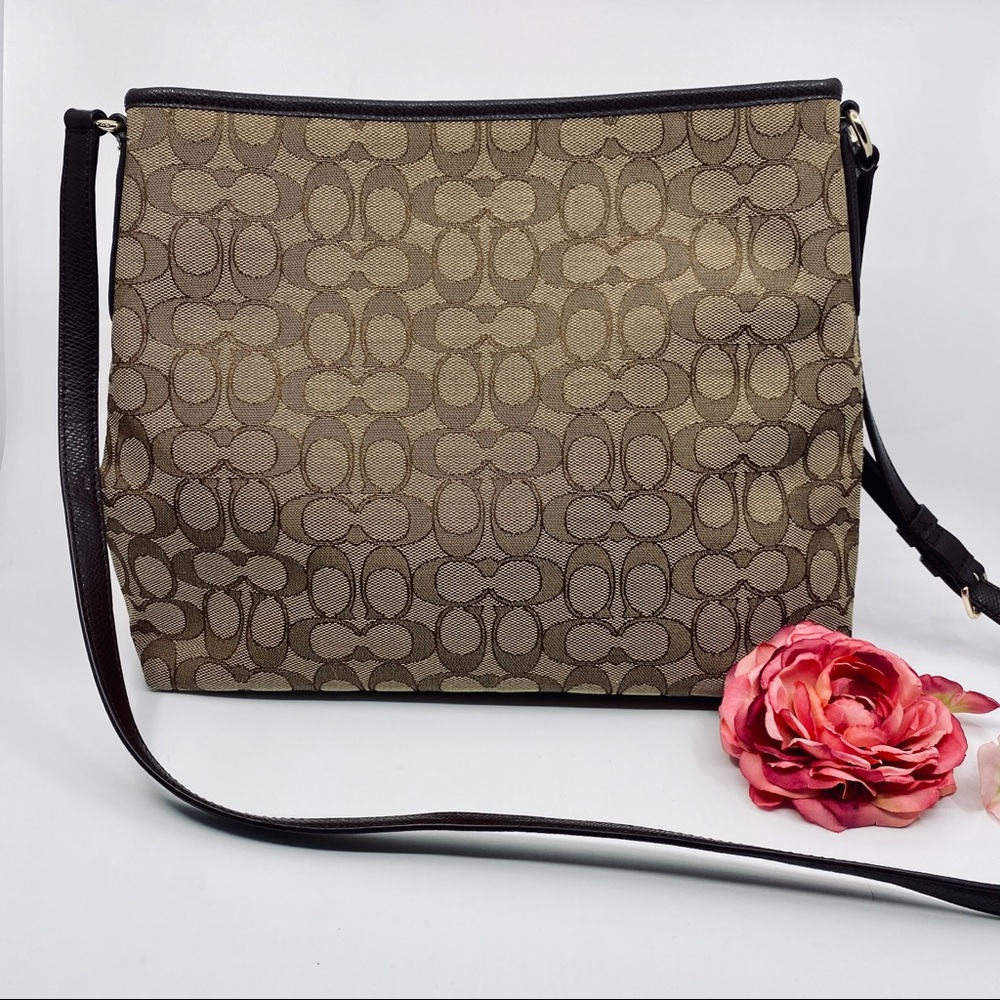 Coach F55363 Outline Signature Zip File Crossbody - Picture 10 of 12